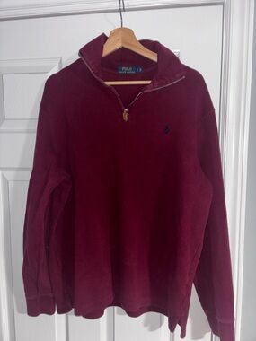 Ralph Lauren Men’s Burgundy Quarter-Zip Sweater